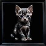 Tattooed Kitten - Framed Animal Wall Art
