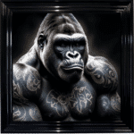 Tattooed Gorilla - Framed Animal Wall Art