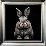 Tattooed Rabbit - Framed Animal Wall Art