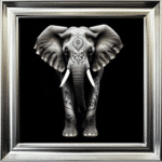 Tattooed Elephant - Framed Animal Wall Art