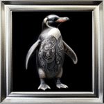 Tattooed Penguin - Framed Animal Wall Art