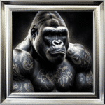 Tattooed Gorilla - Framed Animal Wall Art