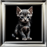 Tattooed Kitten - Framed Animal Wall Art