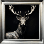 Tattooed Stag - Framed Animal Wall Art