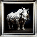 Tattooed Rhino - Framed Animal Wall Art