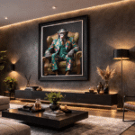 Chimp in floral suit - Framed Animal Wall Art - Image 5