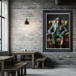 Chimp in floral suit - Framed Animal Wall Art - Image 3