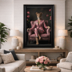 Female Lioness in floral suit - Framed Animal Wall Art - Image 2