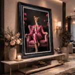 Female Lioness in floral suit - Framed Animal Wall Art - Image 6
