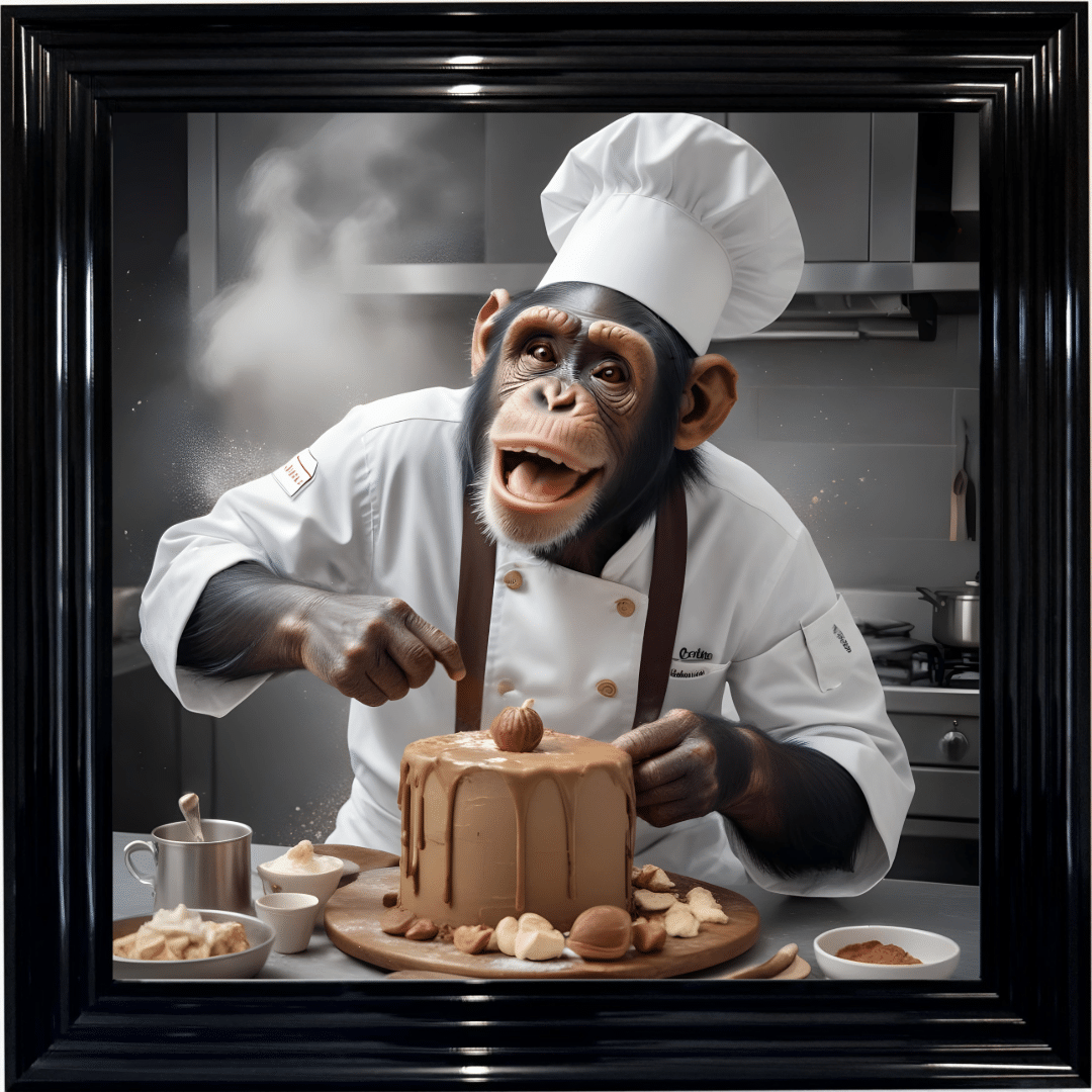 Untitled (17) Bake Off Monkey Chef - Wall Art