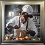 Chicken Dinner Cow Chef - Wall Art