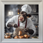 Chicken Dinner Cow Chef - Wall Art