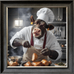 Chicken Dinner Cow Chef - Wall Art