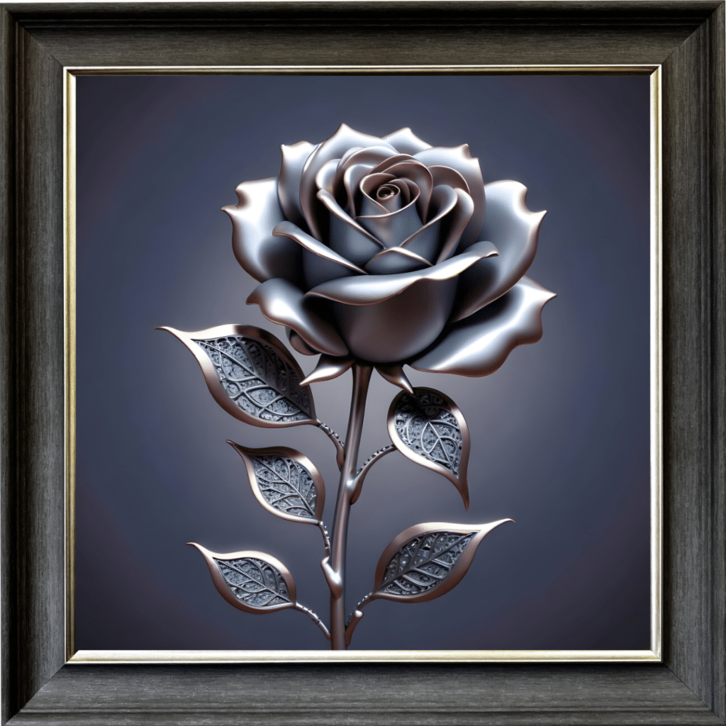 Metal Rose - Framed Wall Art