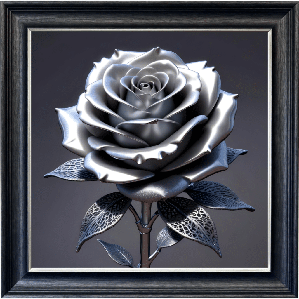 Steel Rose - Framed Wall Art