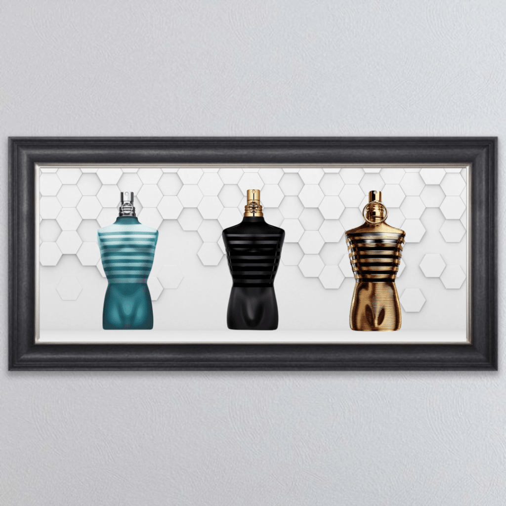 Jean Paul Gaultier Aftershave Bottles - Framed wall art