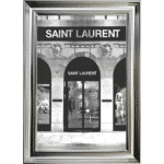 Saint Laurent Shop Front with Silver Background - Wall Art