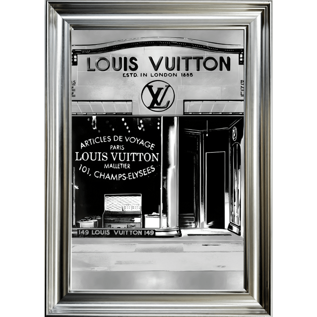 Louis Vuitton shop Front with Silver Background - Wall Art