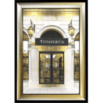 Tiffany & Co Shop Front with Gold Background - Wall Art