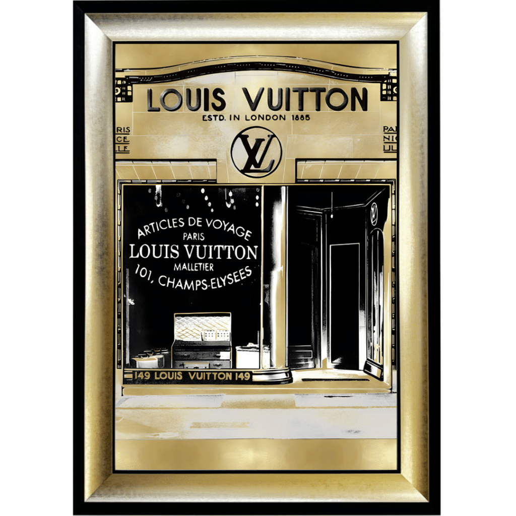 Louis Vuitton shop Front with Gold Background - Wall Art