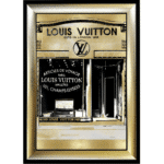 Louis Vuitton shop Front with Gold Background - Wall Art