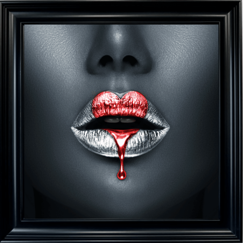 Loveheart Lips - Framed wall art