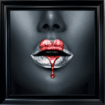 Loveheart Lips - Framed wall art