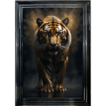 Black and Gold Tiger - Framed Animal Wall Art