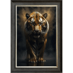Black and Gold Tiger - Framed Animal Wall Art