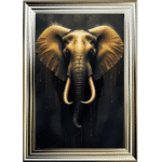 Black and Gold Elephant - Framed Animal Wall Art