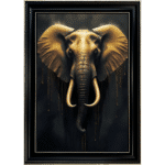 Black and Gold Elephant - Framed Animal Wall Art