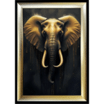 Black and Gold Elephant - Framed Animal Wall Art