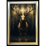Black and Gold Stag - Framed Animal Wall Art