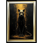 Black and Gold Panther - Framed Animal Wall Art