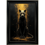 Black and Gold Panther - Framed Animal Wall Art