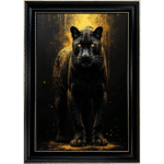 Black and Gold Panther II - Framed Animal Wall Art