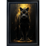 Black and Gold Panther II - Framed Animal Wall Art