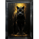Black and Gold Panther II - Framed Animal Wall Art
