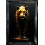 Black and Gold Leopard - Framed Animal Wall Art