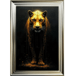 Black and Gold Leopard - Framed Animal Wall Art