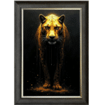 Black and Gold Leopard - Framed Animal Wall Art