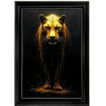 Black and Gold Leopard - Framed Animal Wall Art