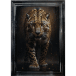 Black and Gold Leopard II - Framed Animal Wall Art