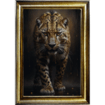 Black and Gold Leopard II - Framed Animal Wall Art
