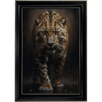Black and Gold Leopard II - Framed Animal Wall Art