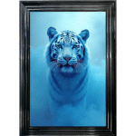Tiger in the Blue mist - Framed Animal Wall Art