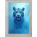 Tiger in the Blue mist - Framed Animal Wall Art