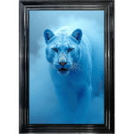 Lioness in the Blue mist - Framed Animal Wall Art