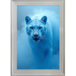Lioness in the Blue mist - Framed Animal Wall Art