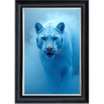 Lioness in the Blue mist - Framed Animal Wall Art